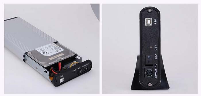 Universal aluminum-magnesium alloy material 3.5-inch HDD Enclosure both support sata Serial and IDE Parallel 3TB capacity